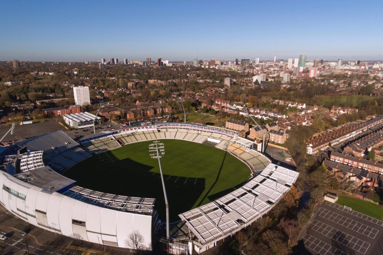 Edgbaston Cricket ground in Birmingham during Autumn and Winter