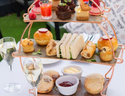 Afternoon tea with cakes at birmingham city centre hotel