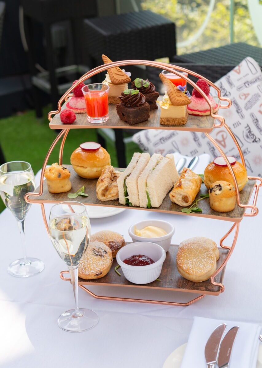 Afternoon tea with cakes at birmingham city centre hotel